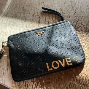 Victoria's Secret Black and Gold Love Clutch